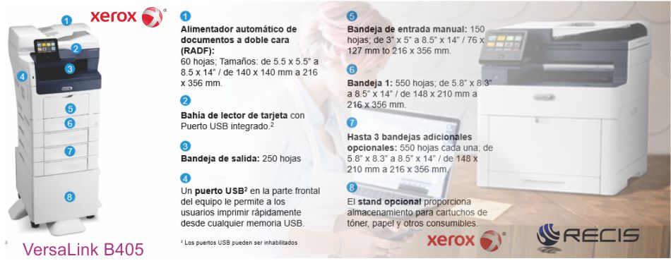 Multifuncional Xerox VersaLink B405 ⋆ REFACCIONES XEROX
